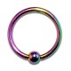 Conch- / Labret-Piercing Ring Eloxiert Mehrfarbig BCR Klemmring