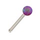 316L Steel Straight Nose Pin Bone Bar with Red Synthetic Opal