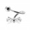 Piercing Helix / Spirale Stahl 316L Strass Weiß Schleife Schmetterling