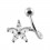 Helix / Twisted 316L Steel Barbell w/ White Strass Flower