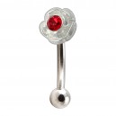 Arcade Charm Mini Rose Argent 925 Strass Rouge