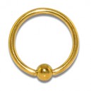 Labret/Conch Ball Closure Ring w/ Golden Anodization