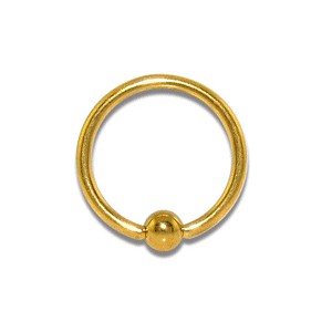 Labret/Conch Ball Closure Ring w/ Golden Anodization