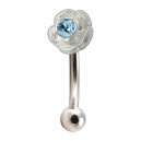 Arcade Charm Mini Rose Argent 925 Strass Turquoise