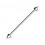 Industrial Straight Barbell 316L Steel 14G Ring w/ Two Spikes