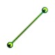 Green Anodized Industrial Barbell 316L Steel 14G Ring w/ Balls