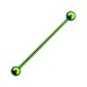 Industrial-Piercing Barbell 14G Stahl 316L Eloxiert Gr&uuml;n Kugeln
