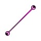 Industrial-Piercing Barbell 14G Stahl 316L Eloxiert Rosa Kugeln