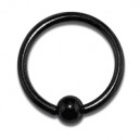 Conch- / Labret-Piercing Ring Blackline Eloxiert Schwarz BCR Klemmring