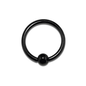 Conch- / Labret-Piercing Ring Blackline Eloxiert Schwarz BCR Klemmring