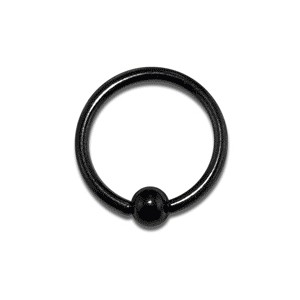 Piercing Labret / Ring Blackline Eloxiert Schwarz BCR Klemmring
