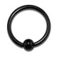 Conch- / Labret-Piercing Ring Blackline Eloxiert Schwarz BCR Klemmring