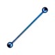 Industrial-Piercing Barbell 14G Stahl 316L Eloxiert Dunkelblau Kugeln