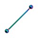 Industrial-Piercing Barbell 14G Stahl 316L Eloxiert Mehrfarbig Kugeln