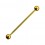 Industrial-Piercing Barbell 14G Stahl 316L Eloxiert Golden Kugeln