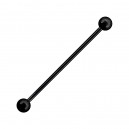 Industrial-Piercing Black-Line Barbell 14G Stahl 316L Eloxiert Schwarz Kugeln