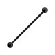 Industrial-Piercing Black-Line Barbell 14G Stahl 316L Eloxiert Schwarz Kugeln