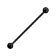 Piercing Industrial Black-Line Barbell 14G Acero 316L Anodizado Negro Bolas