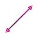 Pink Anodized Industrial Barbell 316L Steel 14G Ring w/ Spikes