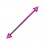 Industrial-Piercing Barbell 14G Stahl 316L Eloxiert Rosa Spitzen
