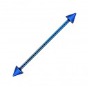 Industrial-Piercing Barbell 14G Stahl 316L Eloxiert Dunkelblau Spitzen