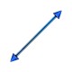 Industrial-Piercing Barbell 14G Stahl 316L Eloxiert Dunkelblau Spitzen