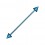 Piercing Industrial Barbell 14G Stahl 316L Eloxiert Hellblau Spitzen