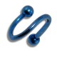 Spiral- / Helix-Piercing Eloxiert Blau Kugeln