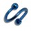 Spiral- / Helix-Piercing Eloxiert Blau Kugeln