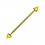 Industrial-Piercing Barbell 14G Stahl 316L Eloxiert Golden Spitzen