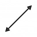 Industrial-Piercing Black-Line Barbell 14G Stahl 316L Eloxiert Schwarz Spitzen