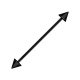Industrial-Piercing Black-Line Barbell 14G Stahl 316L Eloxiert Schwarz Spitzen