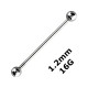 Industrial-Piercing Barbell 1.2 mm / 16G Stahl 316L Zwei Kugeln