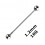 Industrial Straight Barbell 316L Steel 1.2mm/16G Ring w/ Two Balls