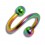 Piercing Spirale Anodisé Multicolore Boules