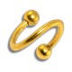 Spiral- / Helix-Piercing Eloxiert Golden Kugeln