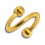 Spiral- / Helix-Piercing Eloxiert Golden Kugeln