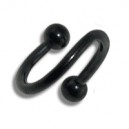 Piercing barato Hélix / Espiral Blackline Anodizado Negro Bolas