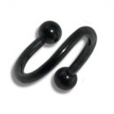 Spiral- / Helix-Piercing Blackline Eloxiert Schwarz Kugeln