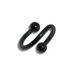 Piercing barato Hélix / Espiral Blackline Anodizado Negro Bolas