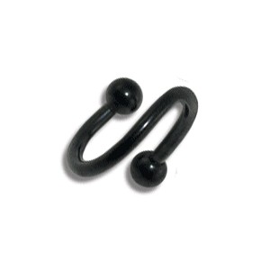 Spiral- / Helix-Piercing Blackline Eloxiert Schwarz Kugeln