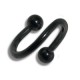 Spiral- / Helix-Piercing Blackline Eloxiert Schwarz Kugeln