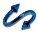 Spiral- / Helix-Piercing Eloxiert Blau Spitzen
