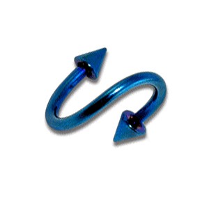 Spiral- / Helix-Piercing Eloxiert Blau Spitzen