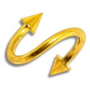 Spiral- / Helix-Piercing Eloxiert Golden Spitzen