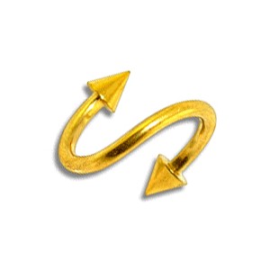 Spiral- / Helix-Piercing Eloxiert Golden Spitzen