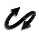 Spiral- / Helix-Piercing Blackline Eloxiert Schwarz Spitzen