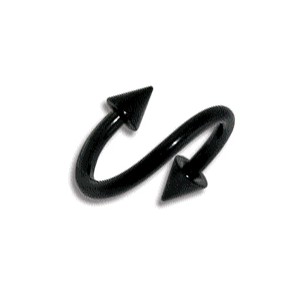 Spiral- / Helix-Piercing Blackline Eloxiert Schwarz Spitzen