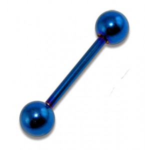 Piercing Lengua Anodizado Azul Bolas barato