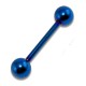 Blue Anodized Tongue Bar Ring w/ Balls